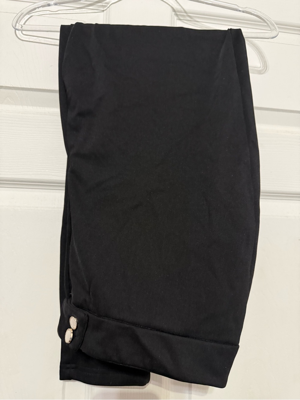 Black Dress Pants with Decorative Buttons